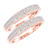 Photo of Hope 1/2 ct tw. Lab Grown Diamond Same Sex Ladies Band Set 10K Rose Gold [WL1421R]