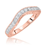 Photo of Everett 1 1/10 ct tw. Lab Grown Diamond Same Sex Ladies Band Set 10K Rose Gold [BT1627RL]