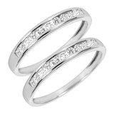 Photo of Encienda 3/8 ct tw. Diamond Same Sex Ladies Band Set 14K White Gold [WL500W]