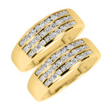 Photo of Encienda 1 1/3 ct tw. Diamond Same Sex Mens Band Set 14K Yellow Gold [WM500Y]