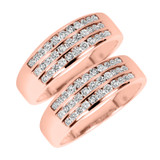 Photo of Encienda 1 1/3 ct tw. Diamond Same Sex Mens Band Set 10K Rose Gold [WM500R]