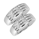 Photo of Encienda 1 1/3 ct tw. Diamond Same Sex Mens Band Set 10K White Gold [WM500W]