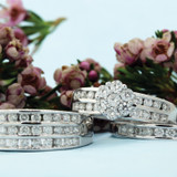 Photo of Encienda 1 1/2 ct tw. Diamond Round Cluster Trio Set 10K White Gold [BT500W-C000]