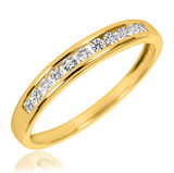 Photo of Encienda 7/8 ct tw. Diamond Wedding Band Set 14K Yellow Gold [BT500YL]