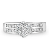 Photo of Encienda 7/8 CT. T.W. Diamond Round Cluster Bridal Set 10K White Gold [BT500WE-C000]