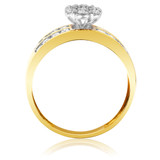 Photo of Encienda 7/8 CT. T.W. Diamond Round Cluster Bridal Set 14K Yellow Gold [BT500YE-C000]