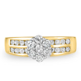 Photo of Encienda 2/3 ct tw. Round Cluster Engagement Ring 14K Yellow Gold [BT500YE-C000]