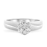 Photo of Simone 3/8 CT. T.W. Diamond Round Cluster Bridal Set 14K White Gold [BT539WE-C000]