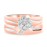 Photo of Simone 3/8 CT. T.W. Diamond Round Cluster Bridal Set 14K Rose Gold [BR539R-C000]