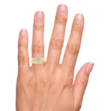 Photo of Simone 3/8 Carat T.W. Diamond Round Cluster Bridal Set 14K Yellow Gold [BR539Y-C000] [HT-2]