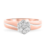 Photo of Simone 3/8 ct tw. Diamond Round Cluster Engagement Ring 14K Rose Gold [BT539RE-C000]
