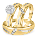 Photo of Simone 3/8 ct tw. Diamond Round Cluster Trio Set 14K Yellow Gold [BT539Y-C000]