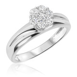 Photo of Simone 3/8 ct tw. Diamond Round Cluster Engagement Ring 10K White Gold [BT539WE-C000]