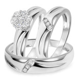 Photo of Simone 3/8 ct tw. Diamond Round Cluster Trio Set 14K White Gold [BT539W-C000]