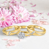 Photo of Simone 3/8 ct tw. Diamond Round Cluster Trio Set 14K White Gold [BT539W-C000]