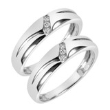 Photo of Simone 1/15 ct tw. Diamond Same Sex Ladies Band Set 10K White Gold [WL539W]