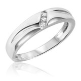 Photo of Simone 1/15 ct tw. Diamond Same Sex Ladies Band Set 10K White Gold [BT539WL]