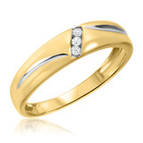 Photo of Simone 1/15 ct tw. Diamond Same Sex Ladies Band Set 10K Yellow Gold [BT539YL]