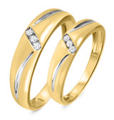 Photo of Simone 1/15 ct tw. Diamond Wedding Band Set 14K Yellow Gold [WB539Y]