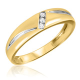 Photo of Simone 1/15 ct tw. Diamond Wedding Band Set 14K Yellow Gold [BT539YM]