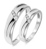 Photo of Simone 1/15 ct tw. Diamond Wedding Band Set 14K White Gold [WB539W]