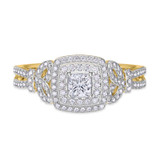 Photo of Sadie 2 ct tw. Diamond Princess Solitaire Trio Set 10K Yellow Gold [BT477YE-P029]