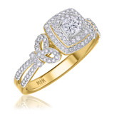 Photo of Sadie 2 ct tw. Princess Solitaire Diamond Matching Trio Ring Set 10K Yellow Gold [BT477YE-P029]