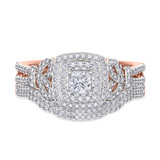 Photo of Sadie 1 1/4 CT. T.W. Diamond Princess Solitaire Bridal Set 10K Rose Gold [BR477R-P029]