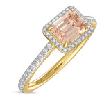 Photo of Madden 3 1/3 CT. T.W. Morganite and Diamond Trio Matching Wedding Ring Set 14K Yellow Gold [BT5049YE-C000]