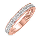 Photo of Chiffon 2 3/4 CT. T.W. Morganite and Diamond Trio Matching Wedding Ring Set 14K Rose Gold [BT5047RM]