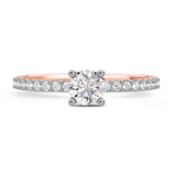 Photo of Keanu 3/4 ct tw. Lab Grown Diamond Round Solitaire Engagement Ring 14K Rose Gold [BT1410RE-L045]