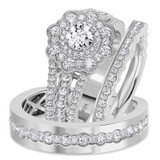 Photo of Briella 3 1/4 ct tw. Lab Grown Diamond Round Solitaire Trio Set 14K White Gold [BT5901W-L070]
