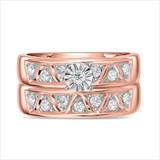 Photo of Titan 1/3 Carat T.W. Diamond Round Cluster Bridal Set 10K Rose Gold [BR137R-C000]