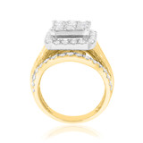 Photo of Mira 3 3/4 ct tw. Diamond Princess Cluster Trio Set 14K Yellow Gold [BT409YE-C000]