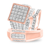 Photo of Chanler 5 1/10 ct tw. Diamond Princess Cluster Trio Set 10K Rose Gold [BT412R-C000]
