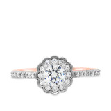 Photo of Bree 7/8 ct tw. Lab Grown Diamond Round Solitaire Bridal Set 10K Rose Gold [BT1619RE-C000]