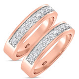 Photo of Oxley 1 1/5 ct tw. Lab Grown Diamond Same Sex Mens Band Set 10K Rose Gold [WM1405R]