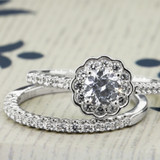 Photo of Bree 7/8 ct tw. Lab Grown Diamond Round Solitaire Bridal Set 10K White Gold [BR1619W-C000]