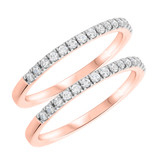 Photo of Carson 3/8 ct tw. Lab Grown Diamond Same Sex Ladies Band Set 10K Rose Gold [WL1623R]