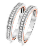 Photo of Myla 1/2 ct tw. Lab Grown Diamond Same Sex Ladies Band Set 14K White Gold [WL1433W]