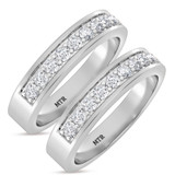 Photo of Oxley 1 1/5 ct tw. Lab Grown Diamond Same Sex Mens Band Set 10K White Gold [WM1405W]