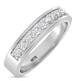 Photo of Oxley 1 1/5 ct tw. Lab Grown Diamond Same Sex Mens Band Set 10K White Gold [BT1405WM]