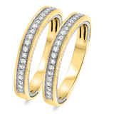 Photo of Myla 1/2 ct tw. Lab Grown Diamond Same Sex Ladies Band Set 10K Yellow Gold [WL1433Y]