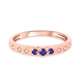 Photo of Azaleia 1/10 Carat T.W. Sapphire and Diamond Ladies Wedding Band 10K Rose Gold [BT876RL]