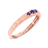 Photo of Azaleia 1/3 Carat T.W. Sapphire and Diamond Matching Wedding Band Set 10K Rose Gold [BT876RL]