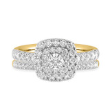 Photo of Lizzie 1 1/5 ct tw. Lab Grown Diamond Round Solitaire Bridal Set 10K Yellow Gold [BR5601Y-C000]