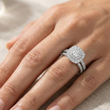 Photo of Lizzie 1 1/5 ct tw. Lab Grown Diamond Round Solitaire Bridal Set 14K White Gold [BR5601W-C000]