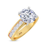 Photo of Lesha 4 1/4 ct tw. Lab Grown Diamond Round Solitaire Bridal Set 14K Yellow Gold [BT1416YE-L295]