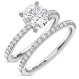 Photo of Keanu 2 1/2 ct tw. Lab Grown Diamond Round Solitaire Bridal Set 14K White Gold [BR1410W-L195]