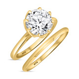 Photo of Allonia 3 ct tw. Lab Grown Diamond Round Solitaire Bridal Set 14K Yellow Gold [BR1412Y-L295]